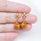 Faceted Brown Jade with Diamond-shaped Ear Studs