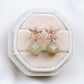 Faceted Sage Green Jade with Orchid Ear Studs