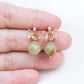 Faceted Sage Green Jade with Orchid Ear Studs