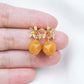 Faceted Golden Jade with Orchid Ear Studs