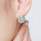 Milgrain CZ Hook Earrings with Jade Donut - Green Jade FJE1