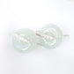 Sleek CZ Hook Earrings with Jade Donut - Mint Green Jade FJE11