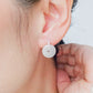 Milgrain CZ Hook Earrings with Jade Donut - White Jade FJE2