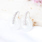 Milgrain CZ Hook Earrings with Jade Donut - White Jade FJE2