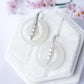 Sleek CZ Hook Earrings with Jade Donut - White Jade FJE6