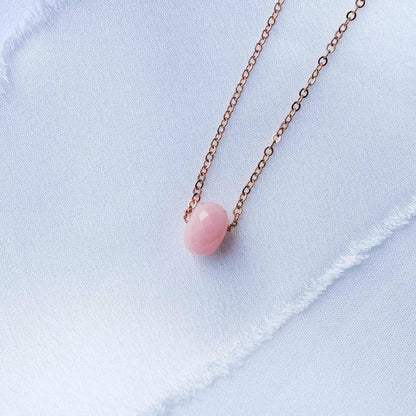 Floating Pink Opal Choker Necklace