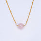 Floating Rose Quartz Necklace - Ball Chain