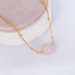 Floating Rose Quartz Necklace - Ball Chain