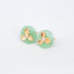 Jade with Floral Diamond Ear Studs