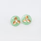 Jade with Floral Diamond Ear Studs