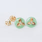 Jade with Floral Diamond Ear Studs