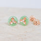 Jade with Floral Diamond Ear Studs