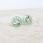 Jade with Floral Diamond Ear Studs