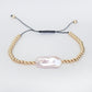 Unique Keshi Pearl Gold Bead Bracelet - GB3