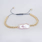 Unique Keshi Pearl Gold Bead Bracelet - GB3
