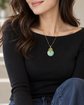 Green Jade Donut with Gem Cluster Necklace GJ1G