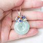 Green Jade Donut with Gem Cluster Necklace GJ2S