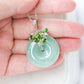 Green Jade Donut with Gem Cluster Necklace GJ3S