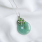 Green Jade Donut with Gem Cluster Necklace GJ3S