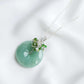 Green Jade Donut with Gem Cluster Necklace GJ3S