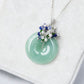 Green Jade Donut with Gem Cluster Necklace GJ4S
