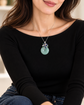 Green Jade Donut with Gem Cluster Necklace GJ4S