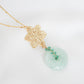 Green Jade with Peranakan Tile and Emerald Vine Necklace - GJN1