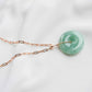 Green Jade Paperclip Necklace