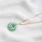 Green Jade Paperclip Necklace