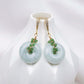 Sleek Hook Earrings and Jade with Tsavorite Vine