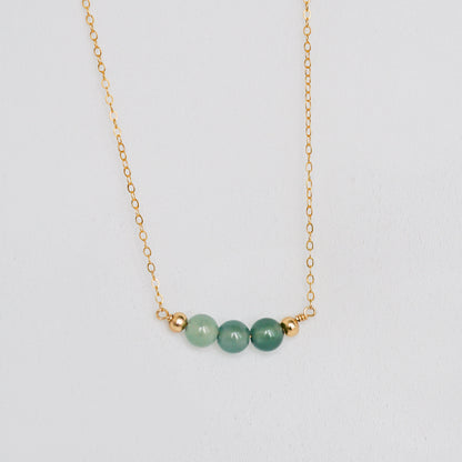 Triple Glacial Teal Jade Necklace