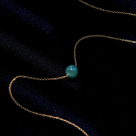 Sliding Glacial Teal Jade Necklace