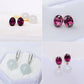 Garnet with Detachable Light Jade Dangle in 14K