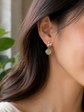 Geometric Earrings with Prehnite
