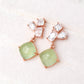 Geometric Earrings with Prehnite
