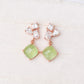 Geometric Earrings with Prehnite