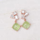 Geometric Earrings with Prehnite