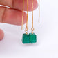 Faceted Green Onyx U - Ear Threaders