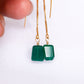 Faceted Green Onyx U - Ear Threaders