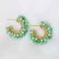 Jade Encrusted Glitzy Hoop Earrings