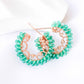 Green Onyx Encrusted Glitzy Hoop Earrings