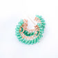 Green Onyx Encrusted Glitzy Hoop Earrings