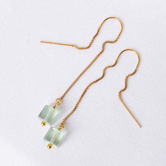 Fluorite U Hook Ear Threaders