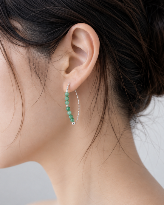 Green Jade Arc Earrings A1