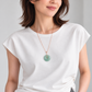 Green Jade Paperclip Necklace