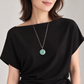 Green Jade Paperclip Necklace