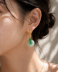 Intricate Ear Studs with Jade & Green Onyx Vine