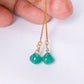 Tumbled Green Onyx U - Ear Threaders