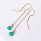 Tumbled Green Onyx U - Ear Threaders