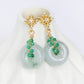 Intricate Ear Studs with Jade & Green Onyx Vine